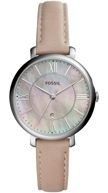 Buy Shop Fossil Jacqueline Blush Mother of Pearl Dial Pink Leather Strap Watch for Women - ES4151 USA Online