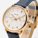 Buy Shop Fossil Tailor White Dial Blue Leather Strap Watch for Women - ES4260 USA Online