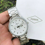 Buy Shop Fossil Tailor White Dial Silver Steel Strap Watch for Women - ES4262 USA Online