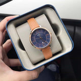 Buy Shop Fossil Jacqueline Three Hand Date Luggage Blue Dial Brown Leather Strap Watch for Women - ES4274 USA Online