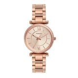 Buy Shop Fossil Carlie Rose Gold Dial Rose Gold Steel Strap Watch for Women - ES4301 USA Online
