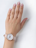 Fossil Tailor Quartz White Dial Pink Leather Strap Watch for Women - ES4393