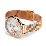 Buy Shop Fossil Jacqueline Three-Hand White Dial Rose Gold Mesh Bracelet Watch for Women - ES4534 USA Online