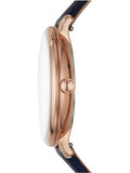 Buy Shop Fossil Jacqueline Blue Dial Blue Leather Strap Watch for Women - ES4673 USA Online