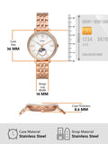 Buy Shop Fossil Jacqueline Analog Moonphase Mother of Pearl White Dial Rose Gold Steel Strap Watch for Women - ES5165 USA Online