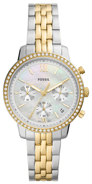 Buy Shop Fossil Neutra Chronograph Mother of Pearl White Dial Two Tone Steel Strap Watch for Women - ES5216 USA Online