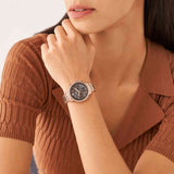 Buy Shop Fossil Neutra Chronograph Mother of Pearl Brown Dial Rose Gold Steel Strap Watch for Women - ES5218 USA Online