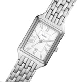 Fossil Raquel Three Hand Date White Dial Silver Steel Strap Watch for Women - ES5221