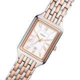 Fossil Raquel Three Hand White Dial Two Tone Steel Strap Watch For Women - ES5222