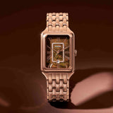 Buy Shop Fossil Raquel Three Hand Date Brown Dial Rose Gold Steel Strap Watch For Women - ES5323 USA Online