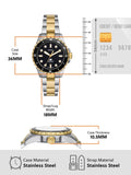Buy Shop Fossil Blue Dive Three Hand Black Dial Two Tone Steel Strap Watch For Women - ES5349 USA Online