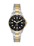 Buy Shop Fossil Blue Dive Three Hand Black Dial Two Tone Steel Strap Watch For Women - ES5349 USA Online
