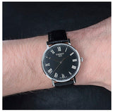 Buy Shop Tissot Everytime Medium Black Dial Black Leather Strap Watch For Men - T109.410.16.053.00 USA Online
