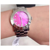 Buy Shop Marc Jacobs Amy Pink Dial Silver Steel Strap Watch for Women - MBM8623 USA Online