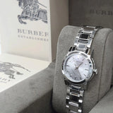 Buy Shop Burberry The City Silver Diamonds Dial Silver Steel Strap Watch for Women - BU9230 USA Online