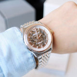 Buy Shop Emporio Armani Meccanico White Dial Two Tone Stainless Steel Watch For Men - AR60002 USA Online