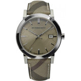 Buy Shop Burberry The City Nova Beige Dial Grey Leather Strap Watch for Women - BU9023 USA Online