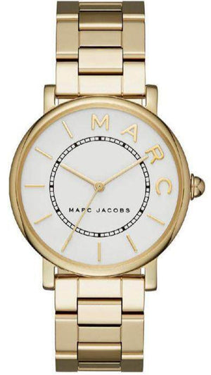 Marc Jacobs Roxy White Dial Gold Steel Strap Watch for Women - MJ3522
