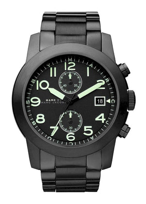 Buy Shop Marc Jacobs Larry Chronograph Black Dial Black Steel Strap Watch for Men - MBM5032 USA Online