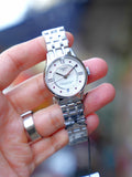 Buy Shop Tissot Chemin Des Tourelles Powermatic 80 Rubies Mother of Pearl Dial Silver Steel Strap Watch For Women - T099.207.11.113.00 USA Online
