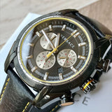 Buy Shop Versace V Ray Chronograph Grey Dial Black Leather Strap Watch for Men - VDB020014 USA Online