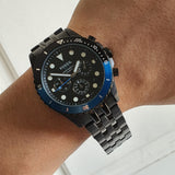 Buy Shop Fossil FB-01 Chronograph Black Dial Grey Steel Strap Watch for Men - FS5835 USA Online