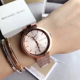 Buy Shop Michael Kors Garner Quartz Rose Gold Dial Rose Gold Steel Strap Watch For Women - MK6409 USA Online