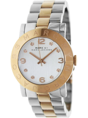 Marc Jacobs Amy Silver Dial Two Tone Steel Strap Watch for Women - MBM3194