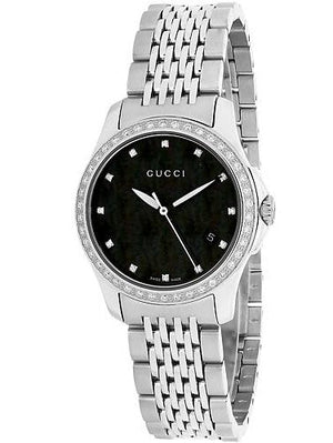 Buy Shop Gucci G Timeless Black Mother of Pearl Diamonds 38mm Watch For Women - YA126509 USA Online