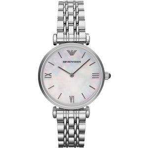Buy Shop Emporio Armani T Bar Mother of Pearl Dial Steel Strap Watch For Women - AR1682 USA Online