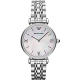 Emporio Armani T Bar Mother of Pearl Dial Steel Strap Watch For Women - AR1682