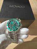 Movado Series 800 Green Dial Silver Steel Strap Watch For Men - 2600136