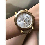 Buy Shop Burberry The City White Dial Haymarket Beige Leather Strap Watch for Women - BU9752 USA Online