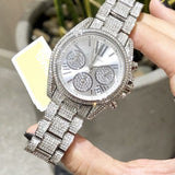 Buy Shop Michael Kors Mini Bradshaw Crystals Silver Dial Silver Steel Strap Watch For Women - MK6454 USA Online