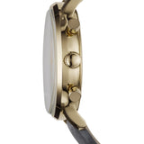 Buy Shop Emporio Armani Gianni Beige Dial Grey Leather Strap Watch For Men - AR0386 USA Online