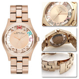 Buy Shop Marc Jacobs Henry Skeleton Rose Gold Dial Rose Gold Steel Strap Watch for Women - MBM3264 USA Online