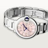 Buy Shop Cartier Ballon Bleu de Cartier Pink Dial Silver Steel Strap Watch for Women - WSBB0046 USA Online