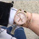 Buy Shop Michael Kors Ritz Chronograph Rose Gold Dial Two Tone Steel Strap Watch for Women - MK6307 USA Online