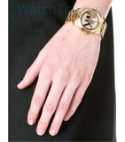 Buy Shop Michael Kors Runway Quartz Gold Dial Gold Steel Strap Watch For Women - MK5852 USA Online