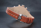 Buy Shop Fossil Boyfriend Chronograph White Dial Brown Leather Strap Watch for Women - ES3837 USA Online