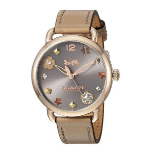 Buy Shop Coach Delancey Grey Dial Brown Leather Strap Watch for Women - 14502797 USA Online