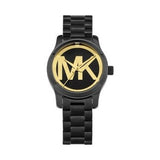 Buy Shop Michael Kors Runway Black Dial Black Steel Strap Watch for Women - MK6057 USA Online