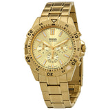 Buy Shop Fossil Garrett Chronograph Gold Dial Gold Steel Strap Watch for Men - FS5772 USA Online