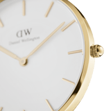 Buy Shop Daniel Wellington Classic Petite Evergold White Dial Gold Mesh Bracelet Watch For Women - DW00100350 USA Online