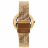 Buy Shop Fossil Jacqueline Three-Hand White Dial Rose Gold Mesh Bracelet Watch for Women - ES4534 USA Online