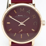 Buy Shop Marc Jacobs Baker Maroon Dial Maroon Leather Strap Watch for Women - MBM1271 USA Online