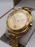 Buy Shop Versace Dylos Chronograph Gold Dial Gold Steel Strap Watch for Men - VQC040015 USA Online