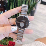 Buy Shop Michael Kors Portia Black Dial Silver Steel Strap Watch for Women - MK3638 USA Online