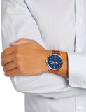 Buy Shop Fossil The Commuter Blue Dial Brown Leather Strap Watch for Men - FS5401 USA Online