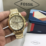 Buy Shop Fossil Dean Chronograph Champagne Dial Gold Steel Strap Watch for Men - FS4867 USA Online